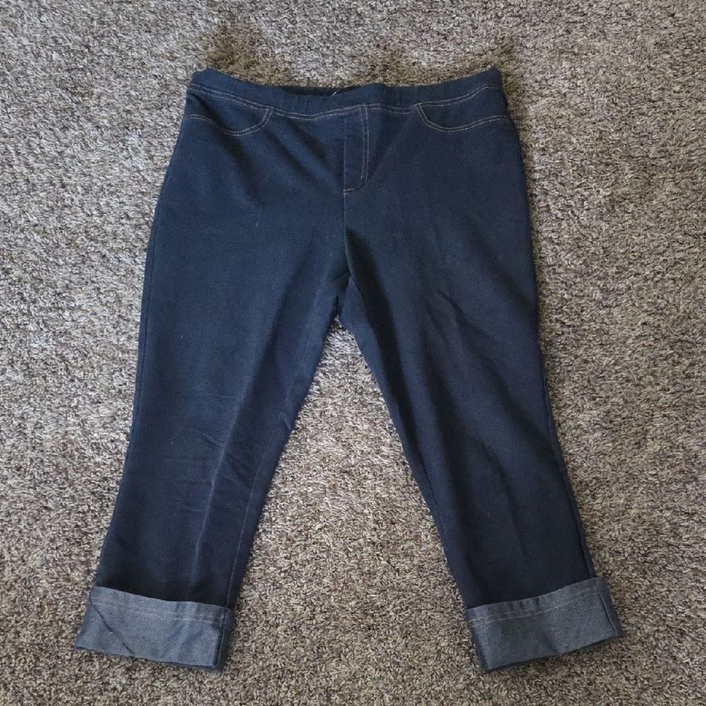 Dark Blue Cuffed Jeans